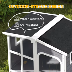 PawHut Wooden Dog Kennel, Dog House with Removable Floor, Charcoal Grey - Additional view 6