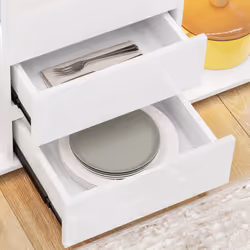HOMCOM LED Sideboard, High Gloss Storage Cabinet with 4 Drawers, White - Additional view 6