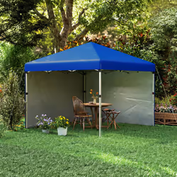Outsunny 3x3 (M) Pop Up Gazebo Party Tent w/ 2 Sidewalls, Weight Bags Blue - Additional view 7
