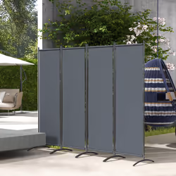 Outsunny 4 Panel Folding Room Divider,Portable Privacy Panel for Garden