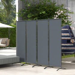 Outsunny 4 Panel Folding Room Divider,Portable Privacy Panel for Garden