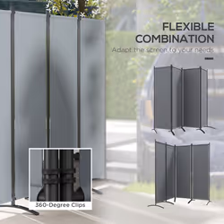 Outsunny 4 Panel Folding Room Divider,Portable Privacy Panel for Garden - Additional view 4