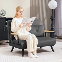 HOMCOM Click Clack 2 Seater Sofa Bed for Living Room, Guest Room, Dark Grey