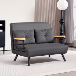 HOMCOM Click Clack 2 Seater Sofa Bed for Living Room, Guest Room, Dark Grey - Additional view 7