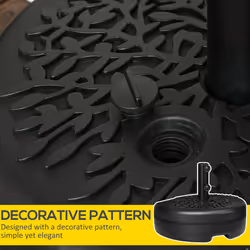 Outsunny Half Round Patio Umbrella Base for 3.8 cm or 4.8 cm Pole, Black - Additional view 4