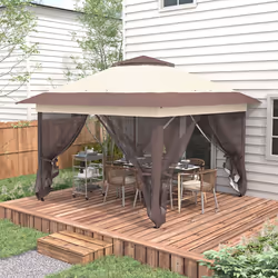 Outsunny 3.6 x 3.6m Pop-up Tent Gazebo Instant Canopy Steel w/ Bag