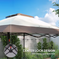 Outsunny 3.6 x 3.6m Pop-up Tent Gazebo Instant Canopy Steel w/ Bag