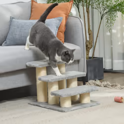 PawHut Cat Steps 3 Stairs Deluxe Pet Portable Easy Climb Assistance Lightweight