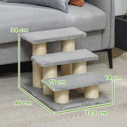 PawHut Cat Steps 3 Stairs Deluxe Pet Portable Easy Climb Assistance Lightweight