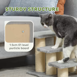 PawHut Cat Steps 3 Stairs Deluxe Pet Portable Easy Climb Assistance Lightweight - Additional view 4