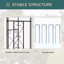 Outsunny Metal Garden Arch with Double Gate, Garden Arbor Climbing Plants