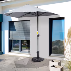 Outsunny 9kg Half Round Parasol Umbrella Base Resin Outdoor Garden Furniture