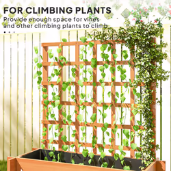 Outsunny 3 Tier Wooden Garden Planters with Trellis for Vine Climbing Plants