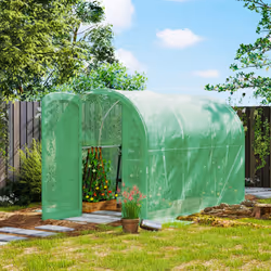 Outsunny 3 x 2 x 2m Polytunnel Greenhouse with Door, Galvanised Steel Frame