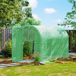 Outsunny 3 x 2 x 2m Polytunnel Greenhouse with Door, Galvanised Steel Frame