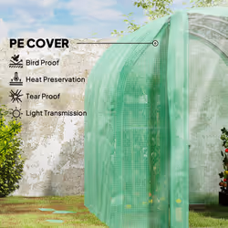 Outsunny 3 x 2 x 2m Polytunnel Greenhouse with Door, Galvanised Steel Frame