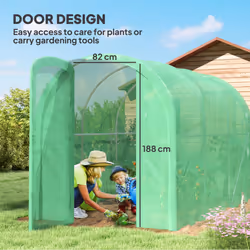 Outsunny 3 x 2 x 2m Polytunnel Greenhouse with Door, Galvanised Steel Frame