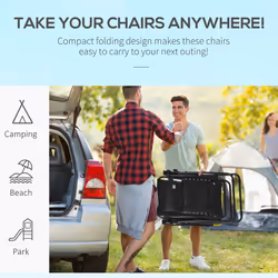 Outsunny 2 Pcs Zero Gravity Lounger Folding Recliner Chair w/ Cup Holder