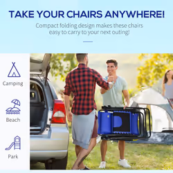 Outsunny 2 Pcs Zero Gravity Lounger Folding Recliner Chair w/ Cup Holder