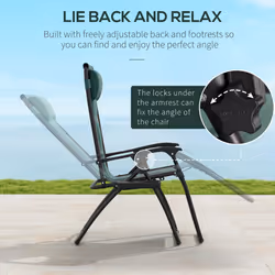 Outsunny Zero Gravity Lounger Folding Recliner Chair w/ Cup Holder Green