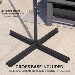 Outsunny 2.5M Offset Roma Patio Umbrella W/ 360-Degree Rotation, Black - Additional view 4