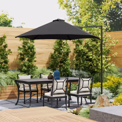 Outsunny 2.5M Offset Roma Patio Umbrella W/ 360-Degree Rotation, Black - Additional view 5