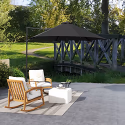 Outsunny 2.5M Offset Roma Patio Umbrella W/ 360-Degree Rotation, Black - Additional view 7