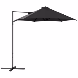 Outsunny 2.5M Offset Roma Patio Umbrella W/ 360-Degree Rotation, Black - Additional view 8