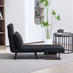 HOMCOM Click Clack Single Chair Bed Settee for Living Room, Black - Additional view 6