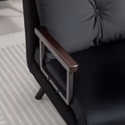 HOMCOM Click Clack Single Chair Bed Settee for Living Room, Black - Additional view 7