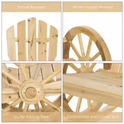 Outsunny Adirondack Rocking Chair Porch Poolside Garden Lounging Natural - Additional view 4