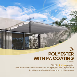 Outsunny Pergola Shade Cover Replacement Canopy for 3 x 3(m) Pergola