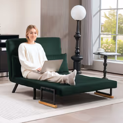 HOMCOM Click Clack 2 Seater Sofa Bed for Living Room, Guest Room, Green - Additional view 6