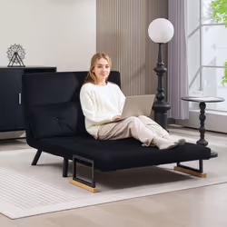 HOMCOM Click Clack 2 Seater Sofa Bed for Living Room, Guest Room, Black - Additional view 6