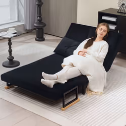 HOMCOM Click Clack 2 Seater Sofa Bed for Living Room, Guest Room, Black - Additional view 7