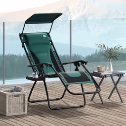 Outsunny Zero Gravity Lounger Chair, Folding Reclining Chair, Green