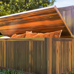 Outsunny Wood Storage Bench for Patio, Outdoor Garden Seating, Brown - Additional view 7