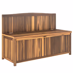 Outsunny Wood Storage Bench for Patio, Outdoor Garden Seating, Brown - Additional view 8
