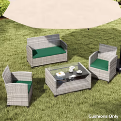 Outsunny 3PCs Rattan Garden Seat Cushions Pads for Patio Furniture Green