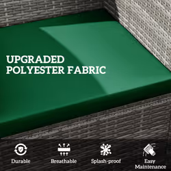 Outsunny 3PCs Rattan Garden Seat Cushions Pads for Patio Furniture Green