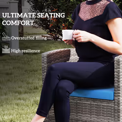 Outsunny 3PCs Rattan Garden Seat Cushions Pads for Patio Furniture Sky Blue - Additional view 4