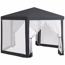 Outsunny Hexagonal Gazebo Patio, Outdoor Canopy Patio Party Tent Dark Grey - Additional view 8