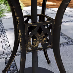 Outsunny 78 cm Round Garden Dining Table with Parasol Hole, Bronze Tone - Additional view 8