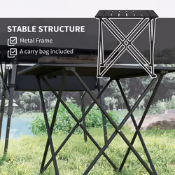 Outsunny Folding Camping Table for Outdoor Camping, Picnic, Hiking, Black - Additional view 7