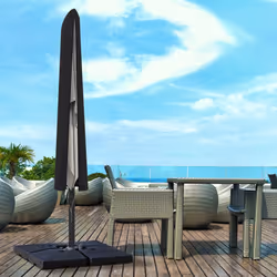 Outsunny Garden Parasol Cover for 2-4m Outdoor Umbrella Protector w/ Rod, Zipper