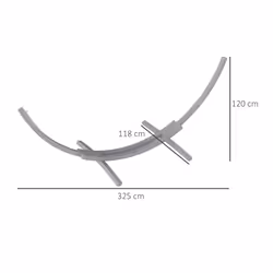 Outsunny 3(m) Wooden Hammock Stand for Garden, Patio, Grey