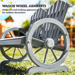 Outsunny 2 Seater Garden Bench w/ Wheel-Shaped Armrests Grey - Additional view 6