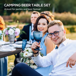 Outsunny HDPE Picnic Table Set w/ Beer Table & 2 Benches for 6, Dark Grey - Additional view 4