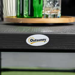 Outsunny HDPE Picnic Table Set w/ Beer Table & 2 Benches for 6, Dark Grey - Additional view 7