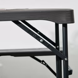 Outsunny HDPE Picnic Table Set w/ Beer Table & 2 Benches for 6, Dark Grey - Additional view 8